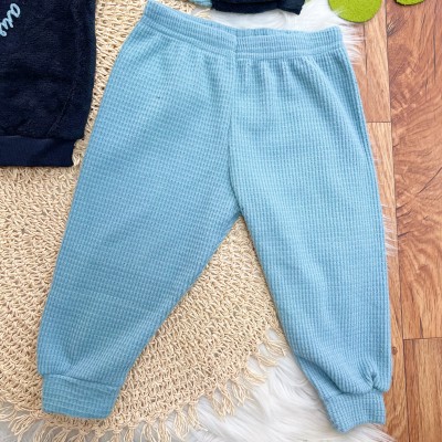 Conj. Casaco Dude e Calça em Malha Wafle - Marinho e Azul Jeans